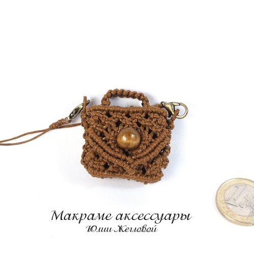 Мини-сумка кулон, коричневая Жеглова Юлия
