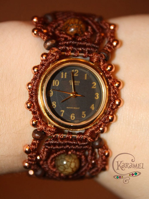 KaraMel часы макраме ремешок 