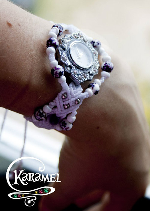 KaraMel часы макраме ремешок 