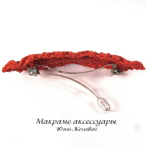  Красный браслет и заколка, комплект макраме, Жеглова Юлия  (0) 
